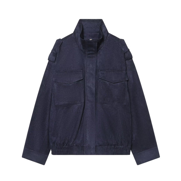 Damen Wildleder-Fieldjacke mit Stehkragen, Epauletten und aufgesetzten Brusttaschen Echo Archiv