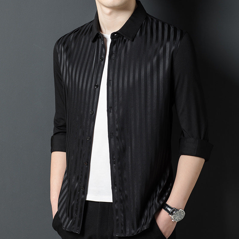 Herren Hemdbluse mit feinem Streifenmuster und eleganter Verarbeitung Echoarchiv