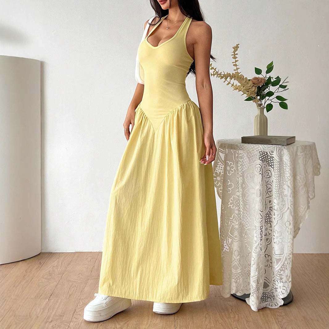 Damen Maxidress mit U-Ausschnitt und fließendem Rock Echo Archiv