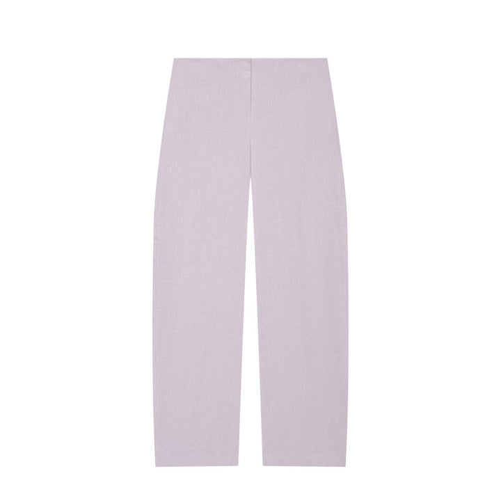Damen Hochtaillierte weite Leinenhose mit geradem Bein und verdecktem Bund Echo Archiv