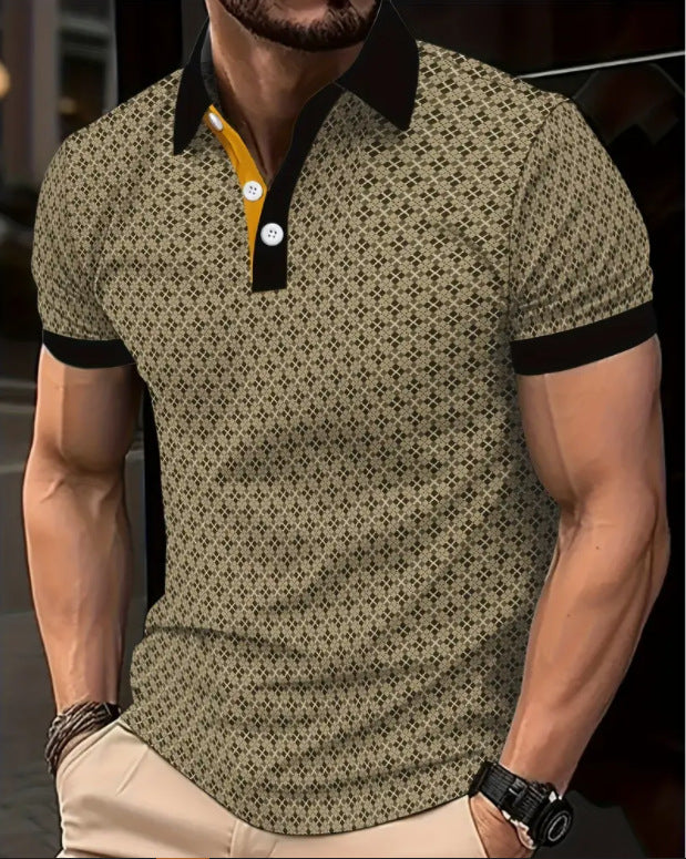 Herren modisches Poloshirt mit strukturiertem Design und kontrastierenden Details Echoarchiv
