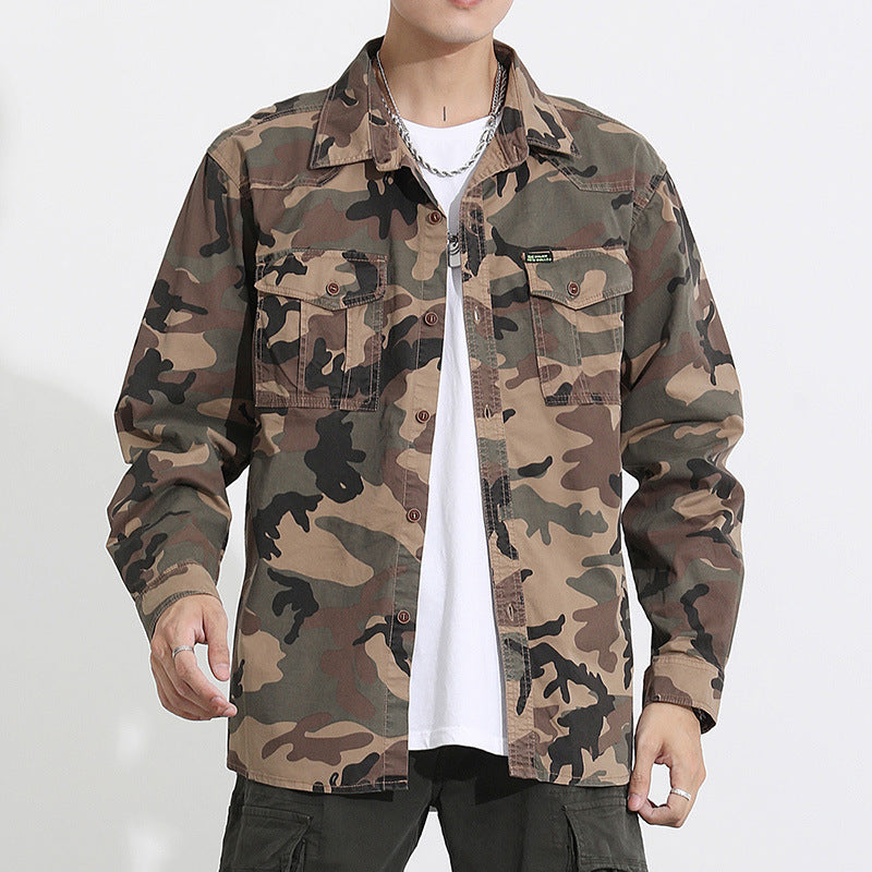 Herren Camouflage-Fieldshirtjacke aus leichtem Baumwoll-Twill mit Brusttaschen Echo Archiv