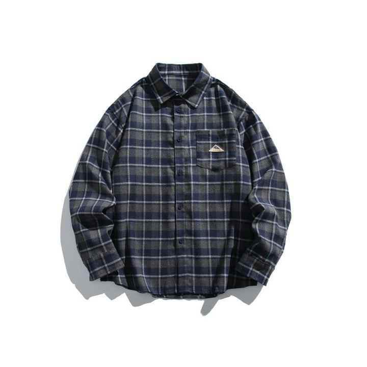 Herren Karierte Flanell-Hemdjacke im Overshirt-Look mit Brusttasche Echoarchiv
