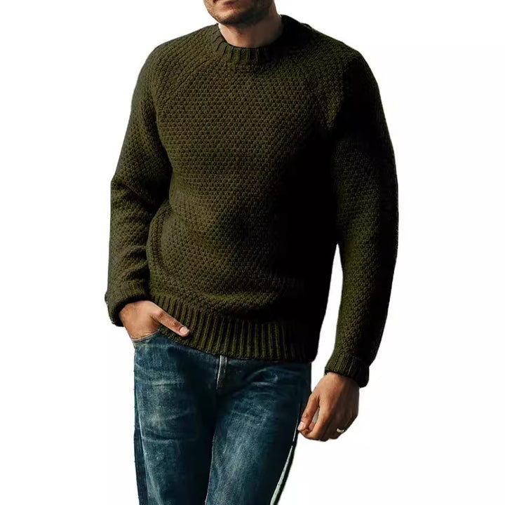 Herren Raglan-Strukturpullover mit Wabenstruktur und Rippbündchen Echo Archiv