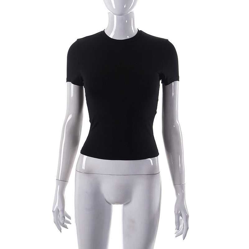Damen Figurbetontes Kurzarm-T-Shirt mit hochqualitativem Stretch-Material Echo Archiv