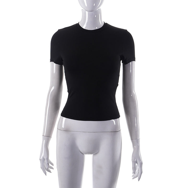 Damen Figurbetontes Kurzarm-T-Shirt mit hochqualitativem Stretch-Material Echo Archiv