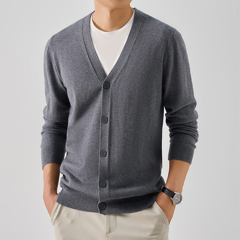 Herren elegante Strickjacke mit V-Ausschnitt Echoarchiv