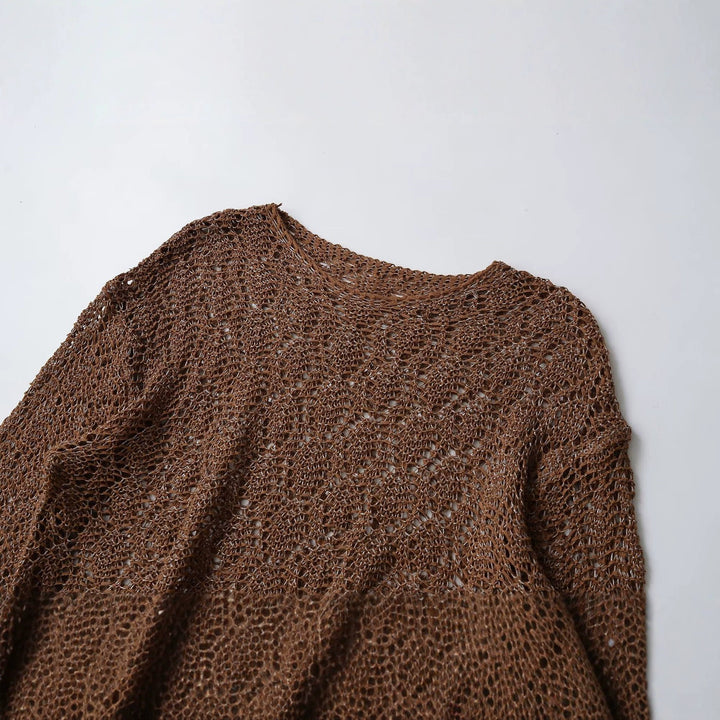 Damen Grobgestrickter Cropped-Pullover mit weitem Oversize-Schnitt Echo Archiv