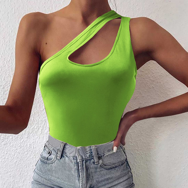 Damen asymmetrisches Bodysuit mit modischem Cut-Out Echo Archiv