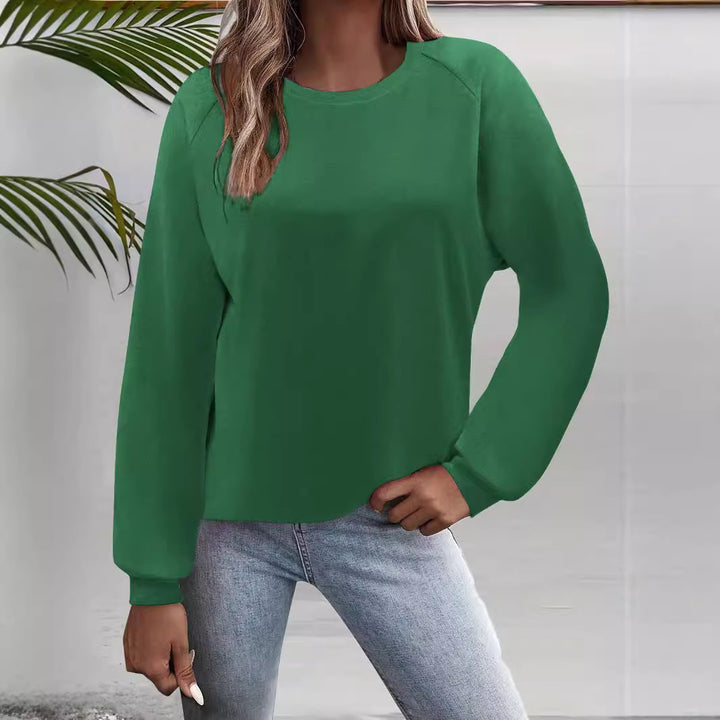 Damen Freizeit Rundhalsausschnitt Sweatshirt mit Raglanärmeln und elastischen Bündchen Echoarchiv