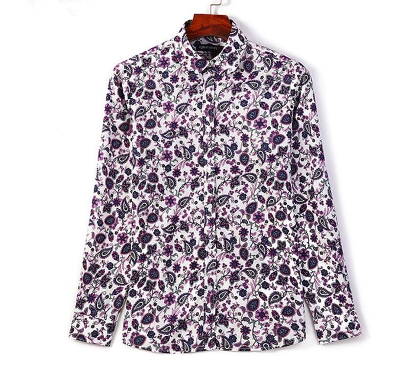 Herren Langarmhemd mit exquisitem Floral-Design Echoarchiv