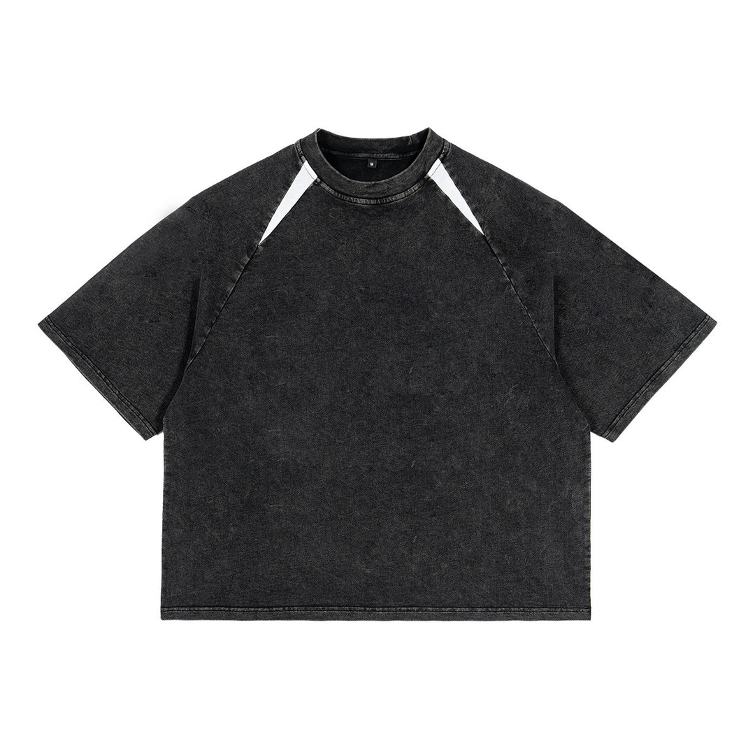 Herren Oversize Raglan-T-Shirt mit Vintage-Waschung und Kontrastbesatz Echo Archiv