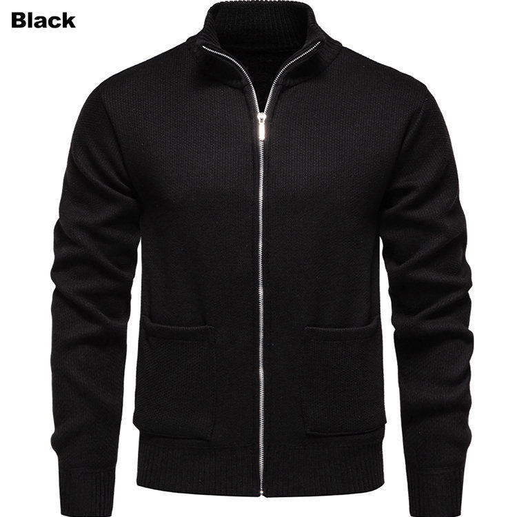 Herren Strickjacke mit durchgehendem Reißverschluss und seitlichen Taschen Echoarchiv