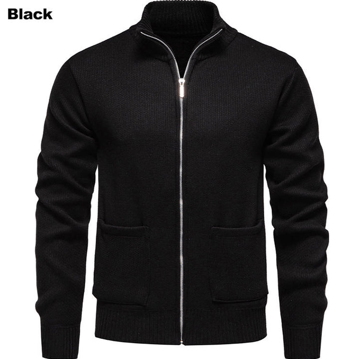 Herren Strickjacke mit durchgehendem Reißverschluss und seitlichen Taschen Echoarchiv