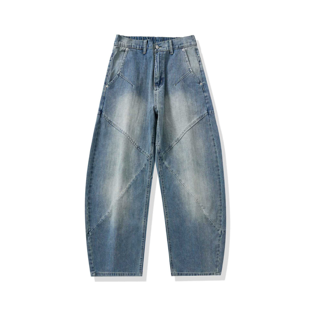 Damen Hochtaillierte Relaxed-Fit Jeanshose mit dekorativen Teilungsnähten und großzügigen Eingrifftaschen Echoarchiv