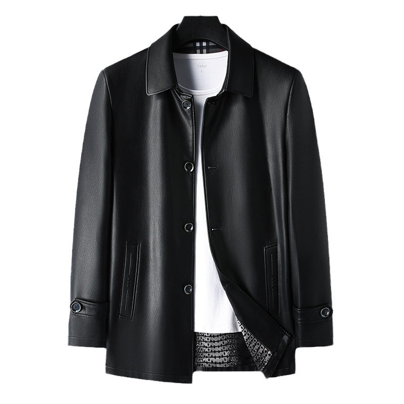 Herren Kunstlederjacke mit elegantem Schnitt und praktischen Taschen Echoarchiv
