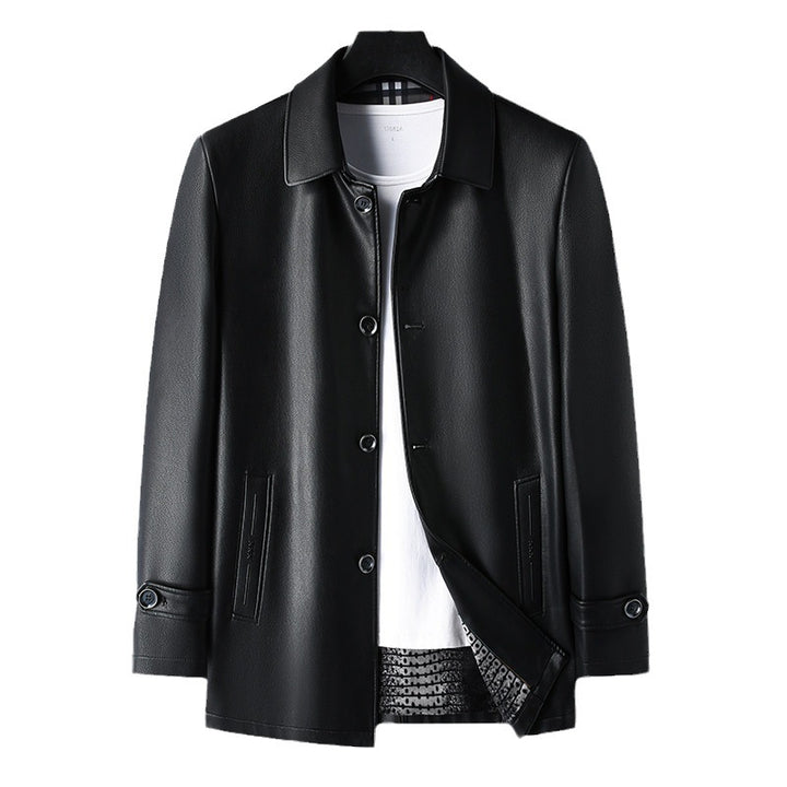 Herren Kunstlederjacke mit elegantem Schnitt und praktischen Taschen Echoarchiv