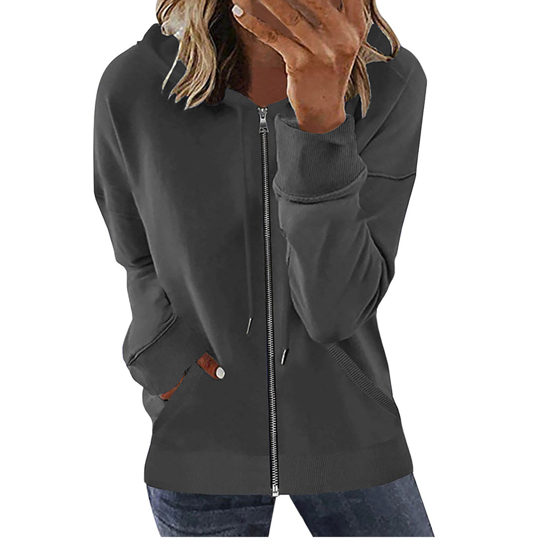 Damen nan Kapuzenjacke mit durchgehendem Reißverschluss, Kängurutaschen und elastischen Bündchen Echo Archiv
