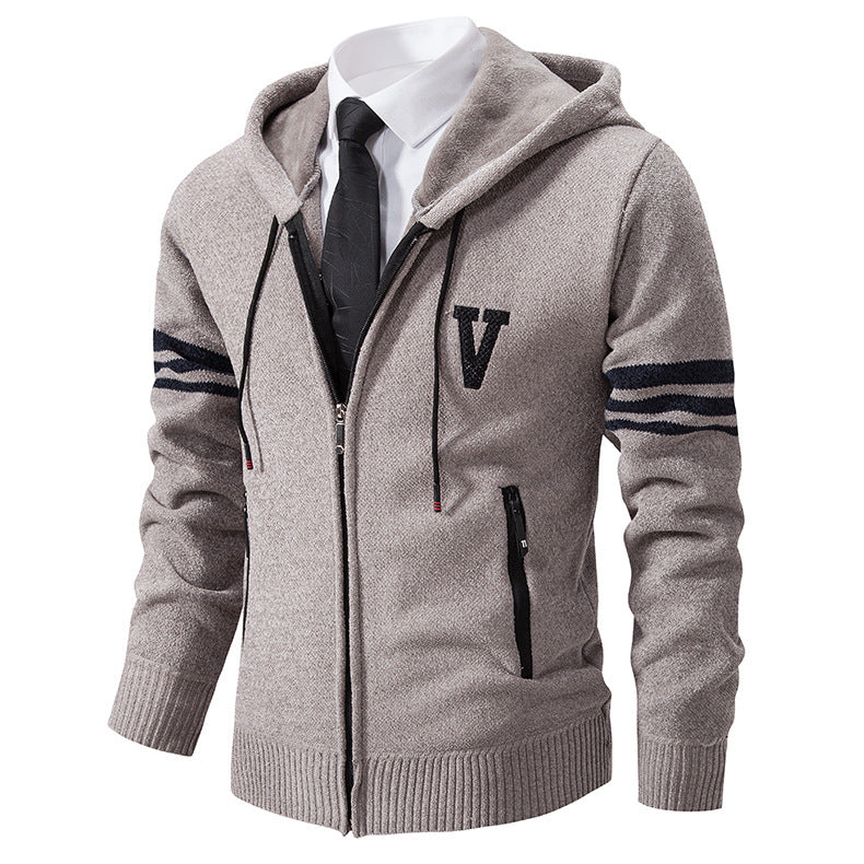 Herren Freizeitjacke mit modernem Stehkragen und kontrastierenden Streifen Echoarchiv