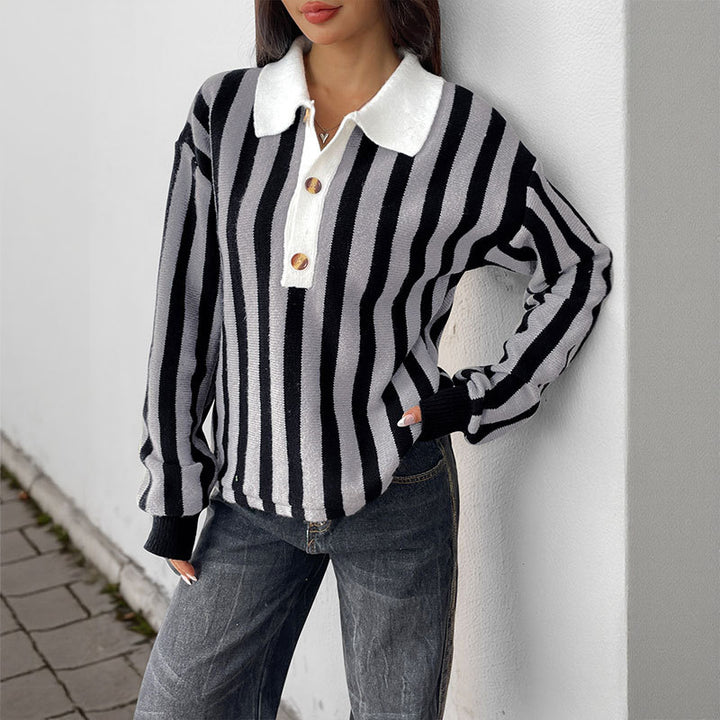 Damen Sportliches Polo-Shirt mit Streifen Echo Archiv
