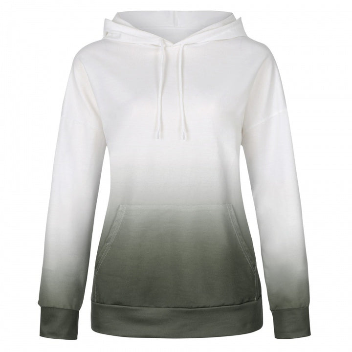 Damen Oversize Kapuzenpullover mit Dip-Dye Farbverlauf und Kängurutasche – Auréline