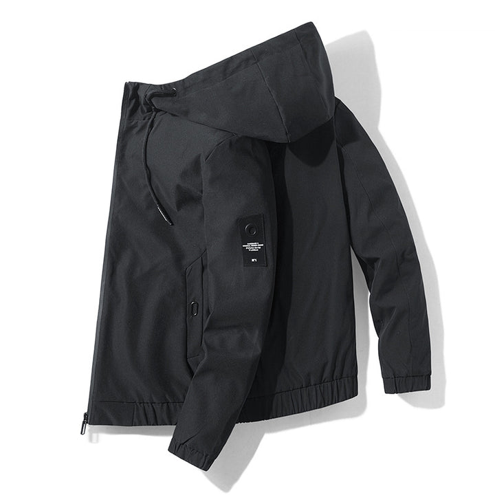 Herren wind- und wasserdichte Funktionsjacke mit verstellbarem Kapuzenkragen Echoarchiv