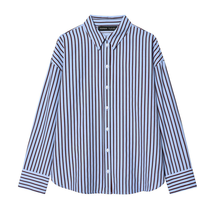 Damen nan oversized Hemdbluse mit überschnittener Schulter, durchgehender Knopfleiste und breiten Manschetten Echo Archiv