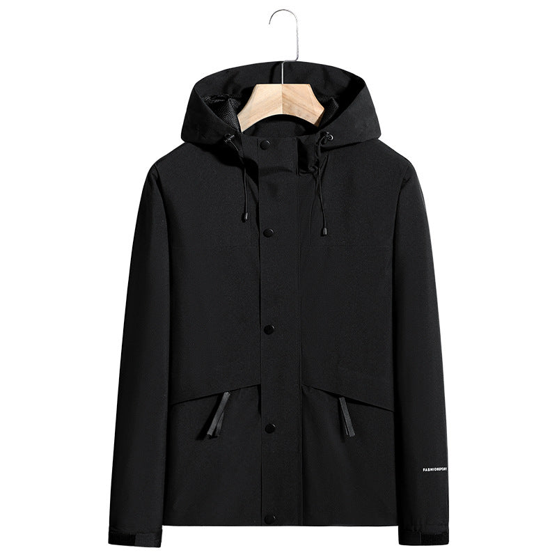 Herren Leichte wasserabweisende Kapuzen-Softshelljacke mit verdeckter Druckknopfleiste und Kordelzug Echo Archiv