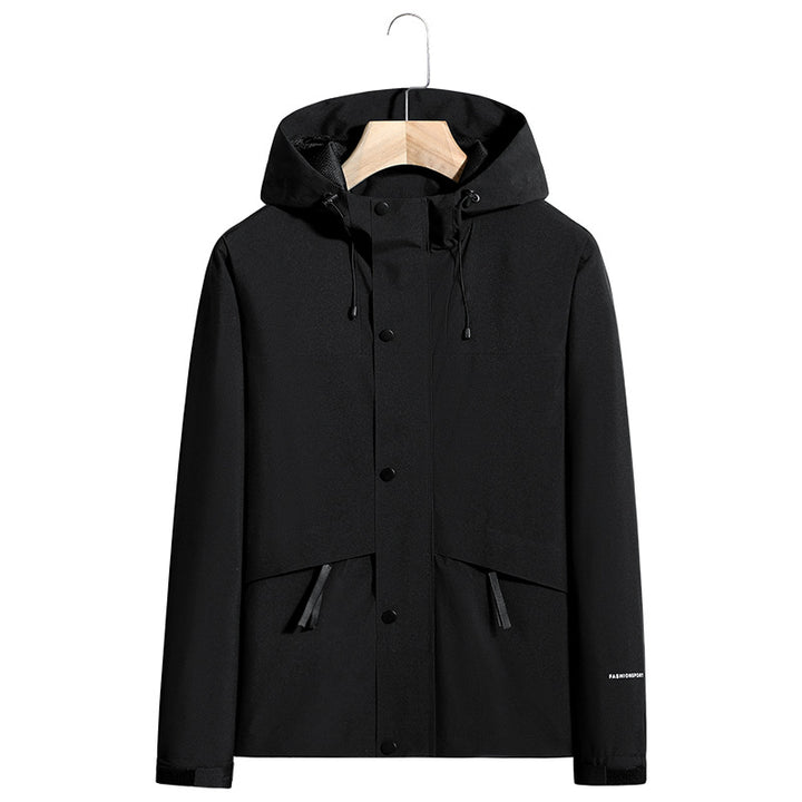 Herren Leichte wasserabweisende Kapuzen-Softshelljacke mit verdeckter Druckknopfleiste und Kordelzug Echo Archiv