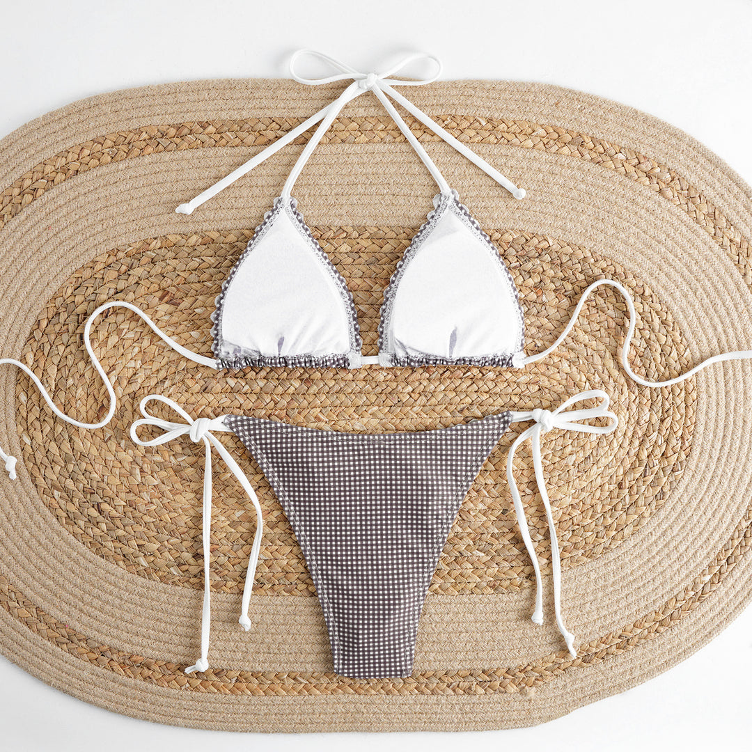 Damen Bikini-Set mit verziertem Triangel-Oberteil und verstellbarem Höschen Echo Archiv