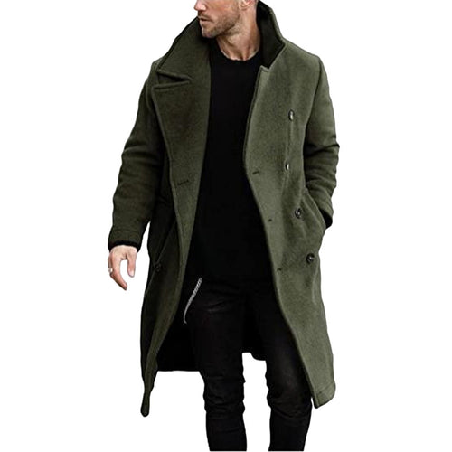 Herren eleganter Wollmantel mit klassischem Revers und doppelter Knopfleiste Echoarchiv