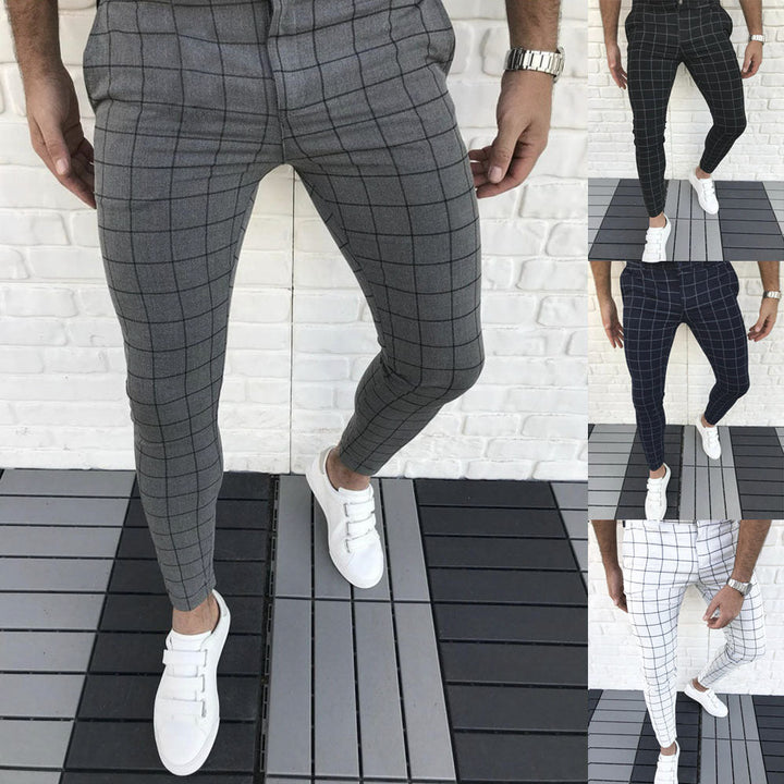 Herren Karierte Anzughose im Slim Fit Stil Echoarchiv