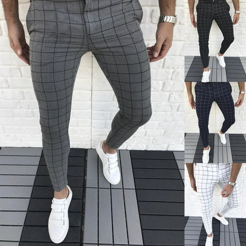 Herren Karierte Anzughose im Slim Fit Stil Echoarchiv