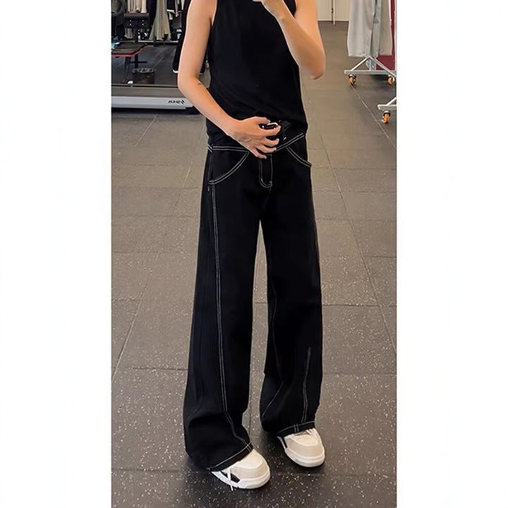 Damen Lässige High-Waist Schlaghose Echoarchiv
