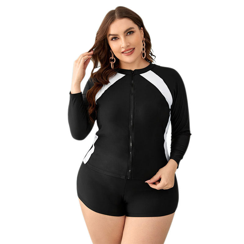 Damen UV-Schutz Sport Badeanzug mit langem Arm und kurzer Hose Echo Archiv