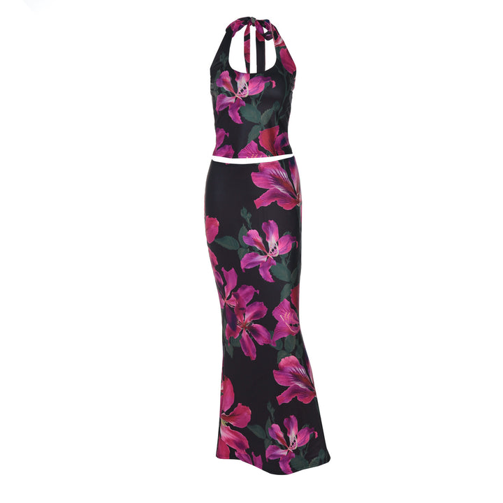 Damen Elegantes Maxikleid mit verführerischem Halterneck Echo Archiv