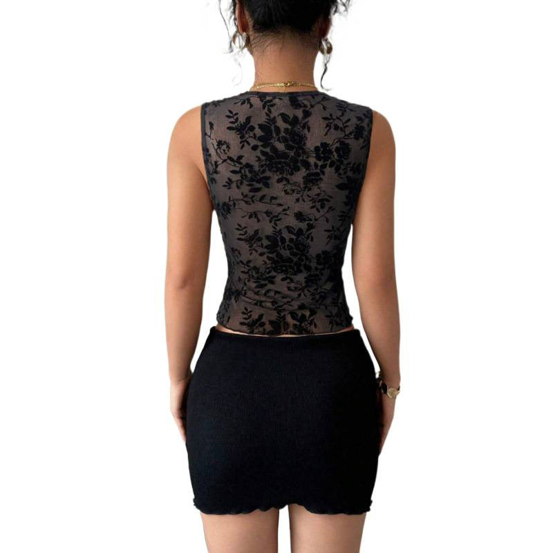 Damen Spitzenbody mit floralem Design und tiefem V-Ausschnitt Echo Archiv