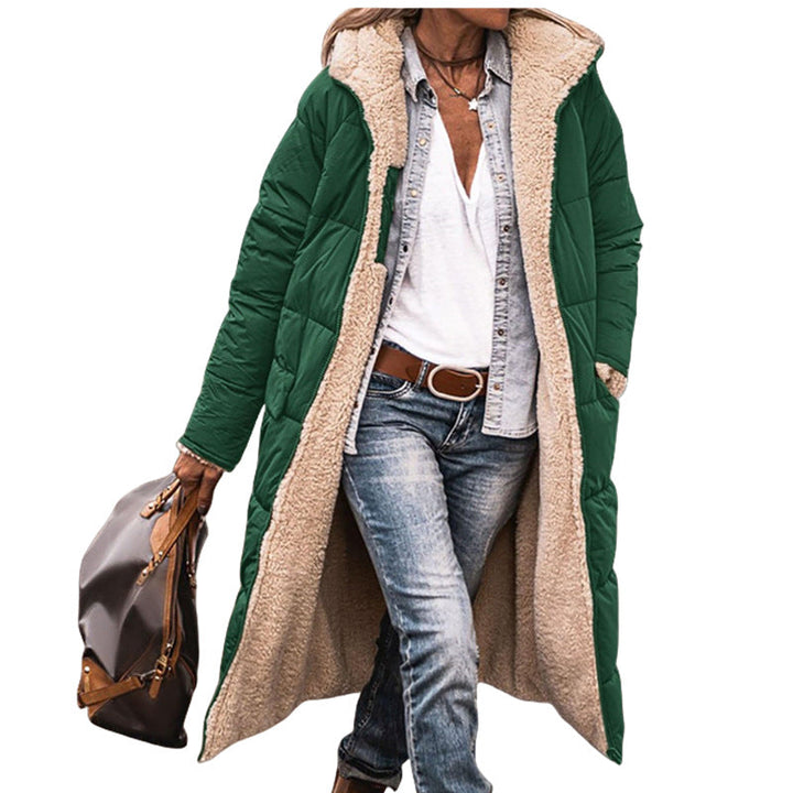 Damen lange, gefütterte Winterjacke mit Fleece-Futter Echoarchiv