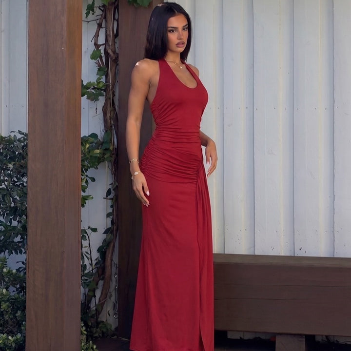 Damen Figurbetontes Maxikleid mit elegantem Raffungselement Echo Archiv