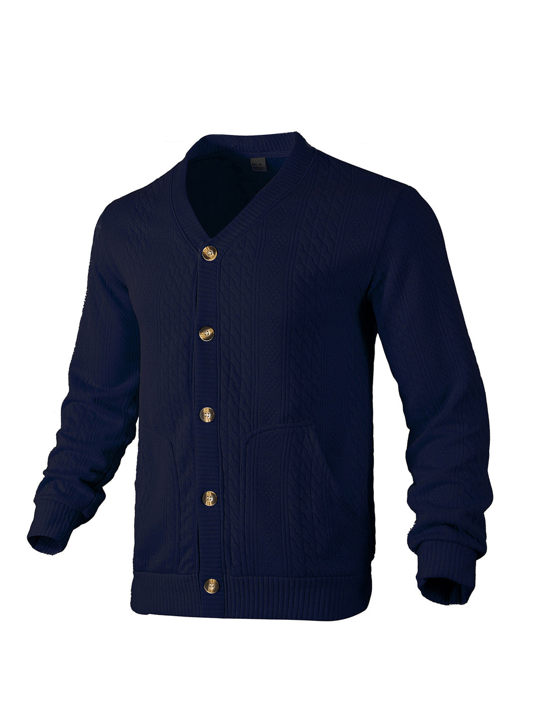 Herren Strickjacke mit strukturierter Oberfläche und goldenen Knöpfen Echoarchiv