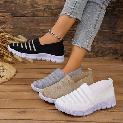 Damen nan gestrickte Slipper Sneaker mit elastischem Einstieg und leichter Komfortsohle Echo Archiv