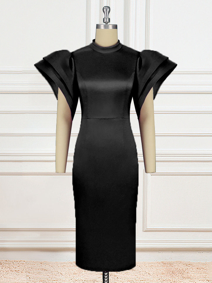 Damen Figurbetontes Kleid mit voluminösen Puffärmeln Echo Archiv