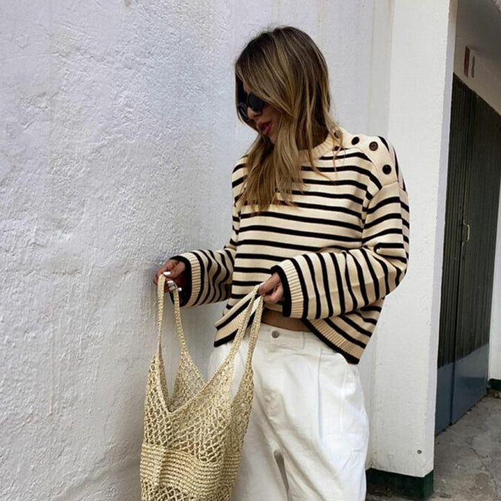 Damen Lässiger Pullover mit Streifen Echo Archiv