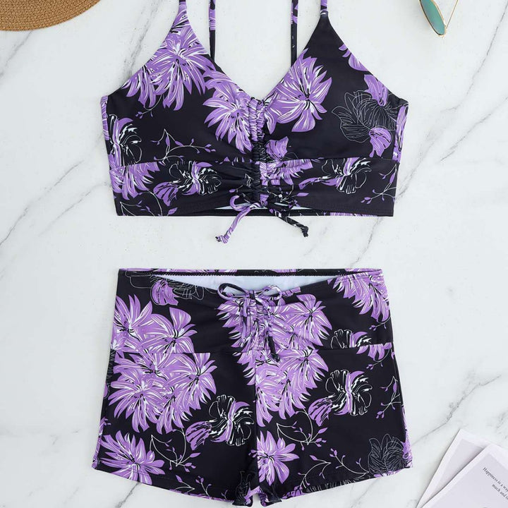 Damen Bikini mit floralem Rüschendesign und verstellbaren Trägern Echo Archiv