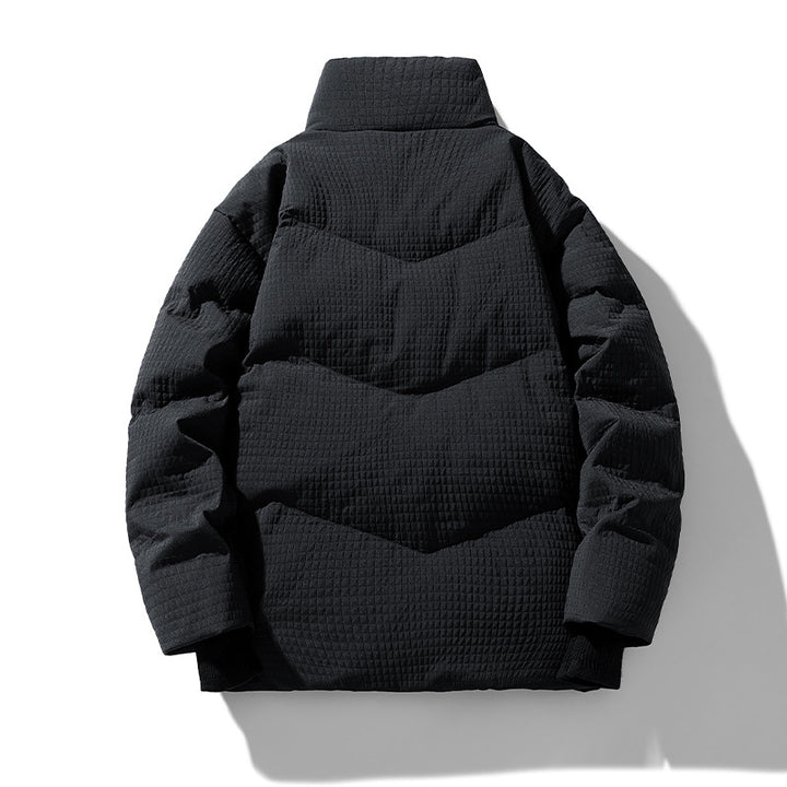 Herren gesteppte wendbare Winterjacke mit Stehkragen und Hahnentrittmuster-Futter Echo Archiv