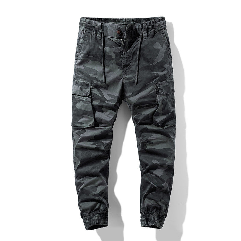 Herren Camouflage-Utility-Cargohose im Joggerstil mit Tunnelzugbund und verstärkten Kniepartien Echo Archiv
