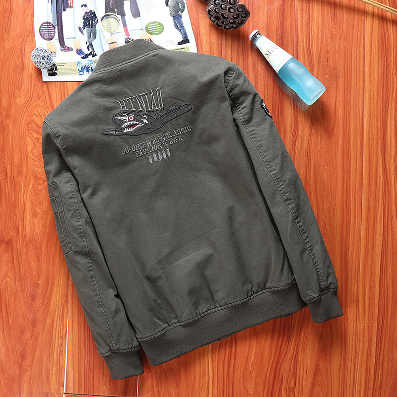 Herren Utility-Bomberjacke mit Badge-Applikationen, Ärmeltasche und Rippbündchen Echo Archiv