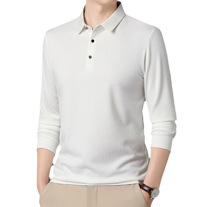 Herren langärmliges Poloshirt mit strukturiertem Design und modernem Schnitt Echoarchiv