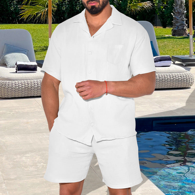 Herren sommerliches Kurzarm-Oberteil mit bequemen Shorts Echoarchiv