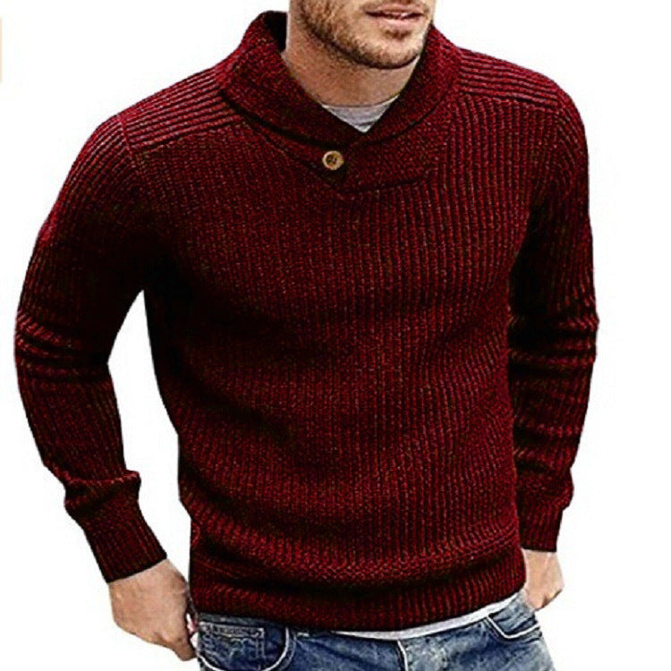 Herren modischer Strickpullover mit modernem Kragen Echoarchiv